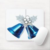 Blauwe klokken en witte Holly Mousepad Muismat (Met muis)