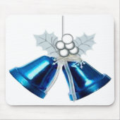 Blauwe klokken en witte Holly Mousepad Muismat (Voorkant)