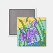 Blauwe klokken in het bos magneet (Voorkant / Achterkant)