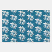 Blauwe klokken Witte kerst Inpakpapier Vel (Voorkant 3)