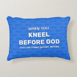 Blauwe KNEEL VÓÓR GOD Prayer Accent Pillow Accent Kussen