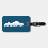 Blauwe knop alstublieft bagagelabel (Voorkant horizontaal)