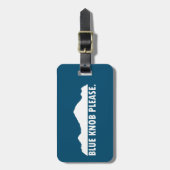 Blauwe knop alstublieft bagagelabel (Voorkant verticaal)