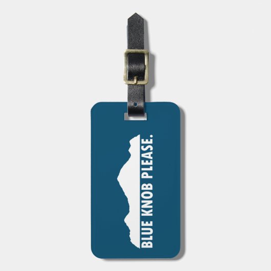 Blauwe knop alstublieft bagagelabel (Voorkant verticaal)