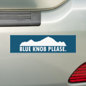 Blauwe knop alstublieft bumpersticker (Op auto)