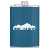 Blauwe knop alstublieft heupfles (Voorkant)