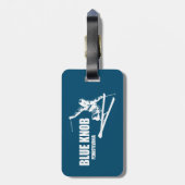 Blauwe knop Pennsylvania Skier Bagagelabel (Achterkant verticaal)