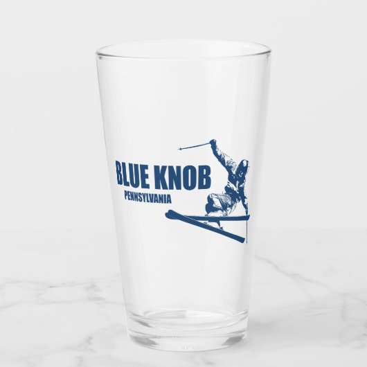 Blauwe knop Pennsylvania Skier Glas (Voorkant)