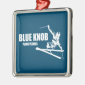 Blauwe knop Pennsylvania Skier Metalen Ornament (Links)