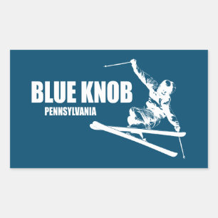 Blauwe knop Pennsylvania Skier Rechthoekige Sticker