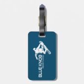 Blauwe knop Pennsylvania Snowboarder Bagagelabel (Achterkant verticaal)