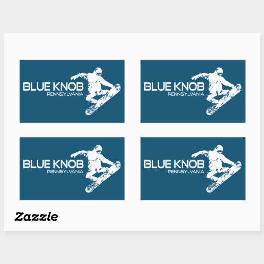 Blauwe knop Pennsylvania Snowboarder Rechthoekige Sticker (Vel)