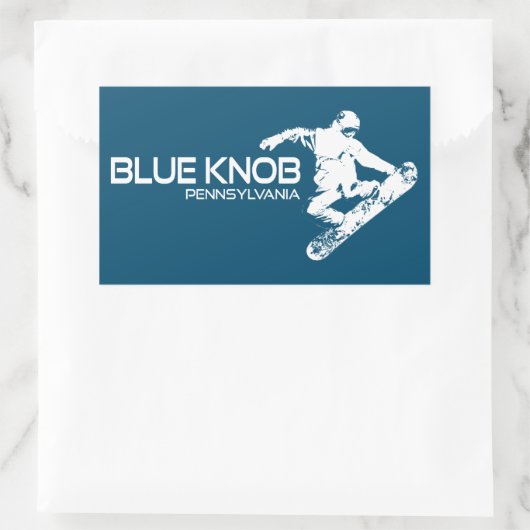 Blauwe knop Pennsylvania Snowboarder Rechthoekige Sticker (Tas)