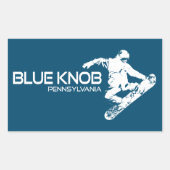 Blauwe knop Pennsylvania Snowboarder Rechthoekige Sticker (Voorkant)