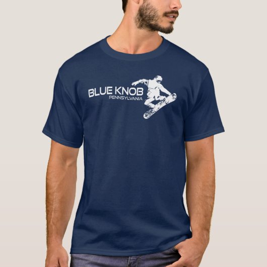 Blauwe knop Pennsylvania Snowboarder T-shirt (Voorkant)