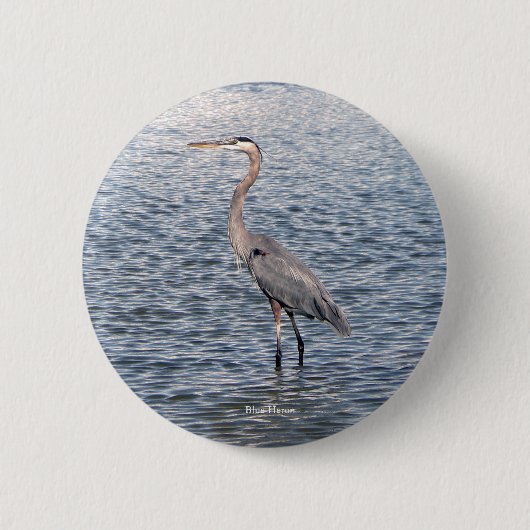 Blauwe knop voor Heronwater Ronde Button 5,7 Cm (Voorkant)