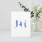 Blauwe knoppen briefkaart (Staand voorkant)
