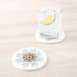 Blauwe knoppen zee zandsteen onderzetter