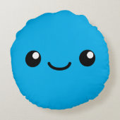 Blauwe knuppel rond kussen (Achterkant)