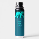 Blauwe Kodiakbeer Waterfles (Achterkant)