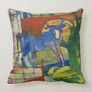 Blauwe Koe, 1914 (tempera op papier) Kussen