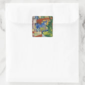 Blauwe Koe, 1914 (tempera op papier) Vierkante Sticker (Tas)