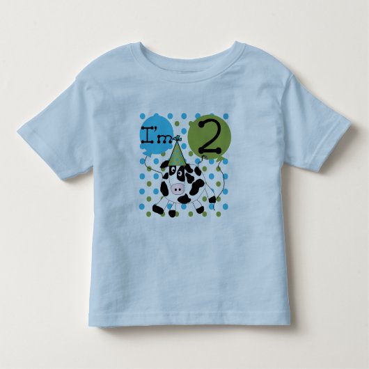 Blauwe Koe 2e verjaardag overhemden en geschenken Kinder Shirts (Voorkant)