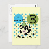 Blauwe Koe 3e verjaardag overhemden en cadeaus Briefkaart (Voorkant / Achterkant)