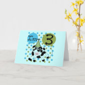 Blauwe Koe 3e verjaardag overhemden en cadeaus Kaart (Gele Bloem)