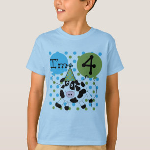 Blauwe Koe 4e verjaardag overhemden en cadeaus T-shirt