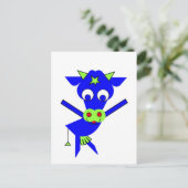 Blauwe Koe Briefkaart (Staand voorkant)