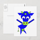 Blauwe Koe Briefkaart (Voorkant / Achterkant)