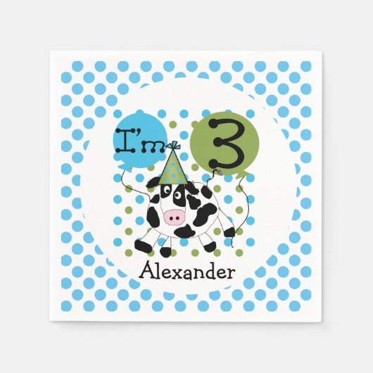 Blauwe Koe van boerderijdieren Servetten (Voorkant)