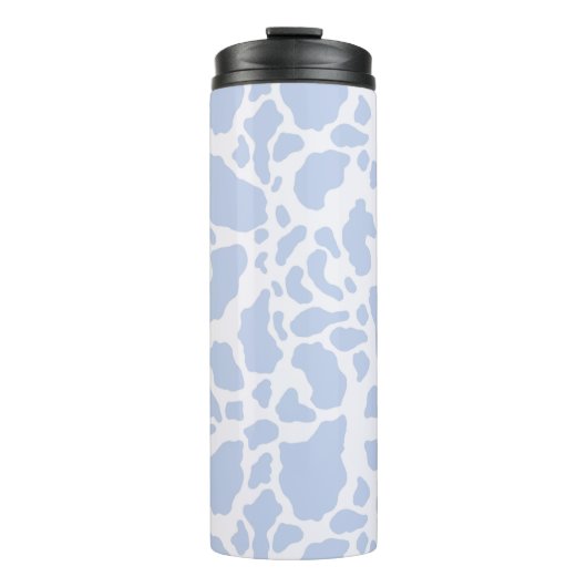 Blauwe koe vlekken dierprint patroon thermosbeker (Voorkant)
