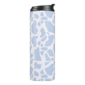 Blauwe koe vlekken dierprint patroon thermosbeker (Gedraaid links)