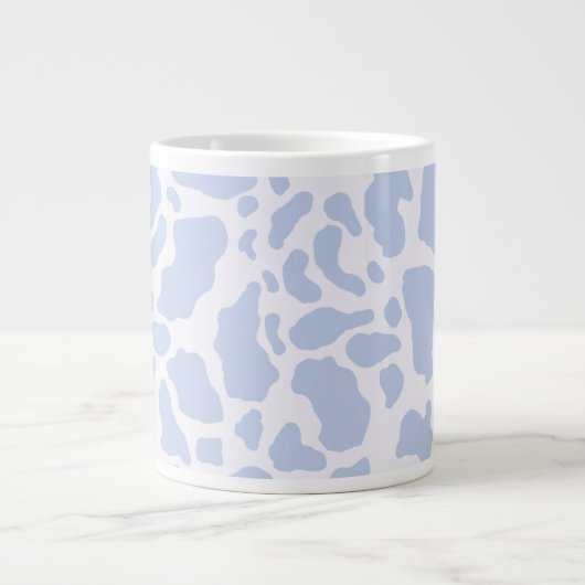 Blauwe koe vlekken dierprintpatroon grote koffiekop (Voorkant)