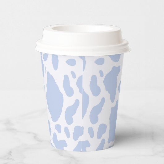 Blauwe koeienvlekken dierprintpatroon papieren bekers (Rechts)