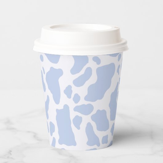 Blauwe koeienvlekken dierprintpatroon papieren bekers (Voorkant)
