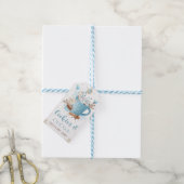 Blauwe Koekjes en Cacaobaby Shower Cadeaulabel (Met Touw)