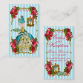 Blauwe koekjes en roze rode Visitekaartje (Voorkant / Achterkant)