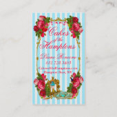 Blauwe koekjes en roze rode Visitekaartje (Achterkant)