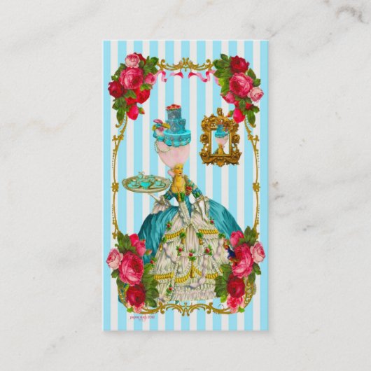 Blauwe koekjes en roze rode Visitekaartje (Voorkant)