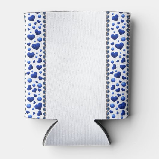 Blauwe koelbox van het glitterhart blikjeskoeler (Voorkant)