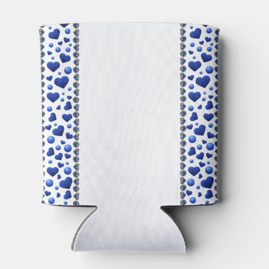 Blauwe koelbox van het glitterhart blikjeskoeler (Achterkant)