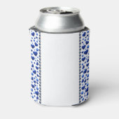 Blauwe koelbox van het glitterhart blikjeskoeler (Blikje Achterkant)