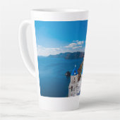 Blauwe Koepels van Santorini Latte Mok (Linkerhoek)