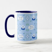 Blauwe koffiebeker Affirmaties Mok  (Links)