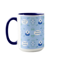 Blauwe koffiebeker Affirmaties Mok