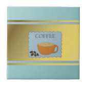 Blauwe koffiebord met koffiebeker tegeltje (Voorkant)