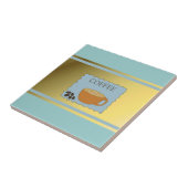 Blauwe koffiebord met koffiebeker tegeltje (Zijkant)